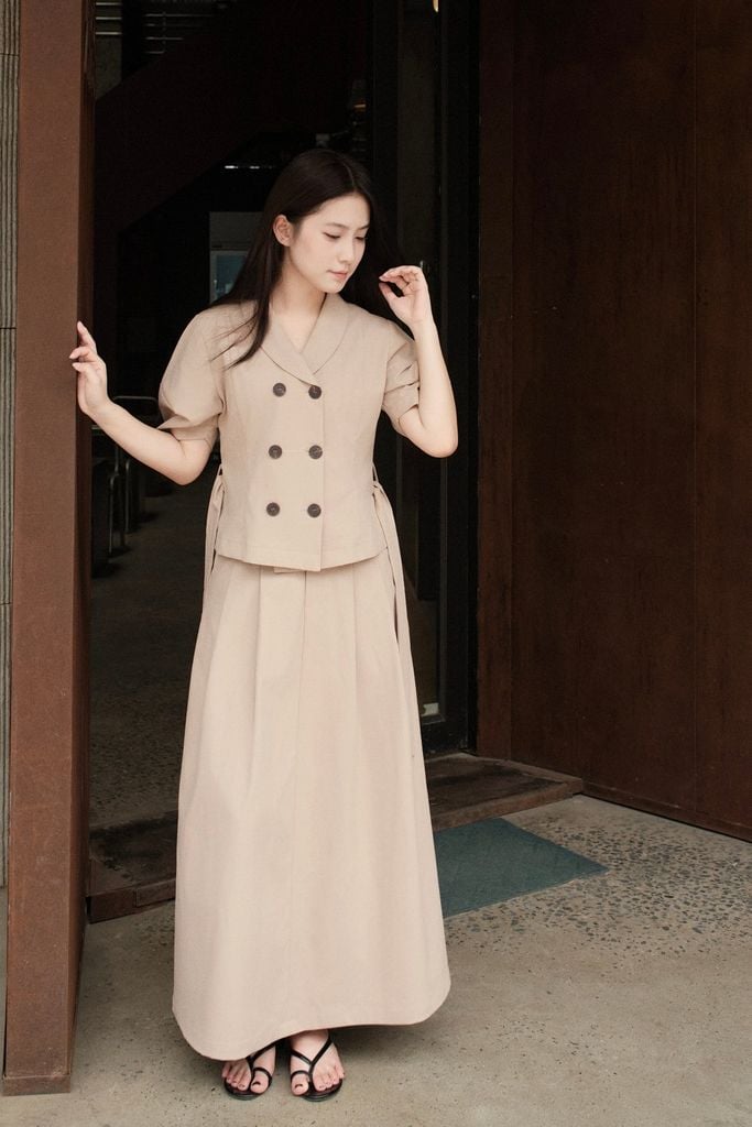 Margot Long Skirt - Beige