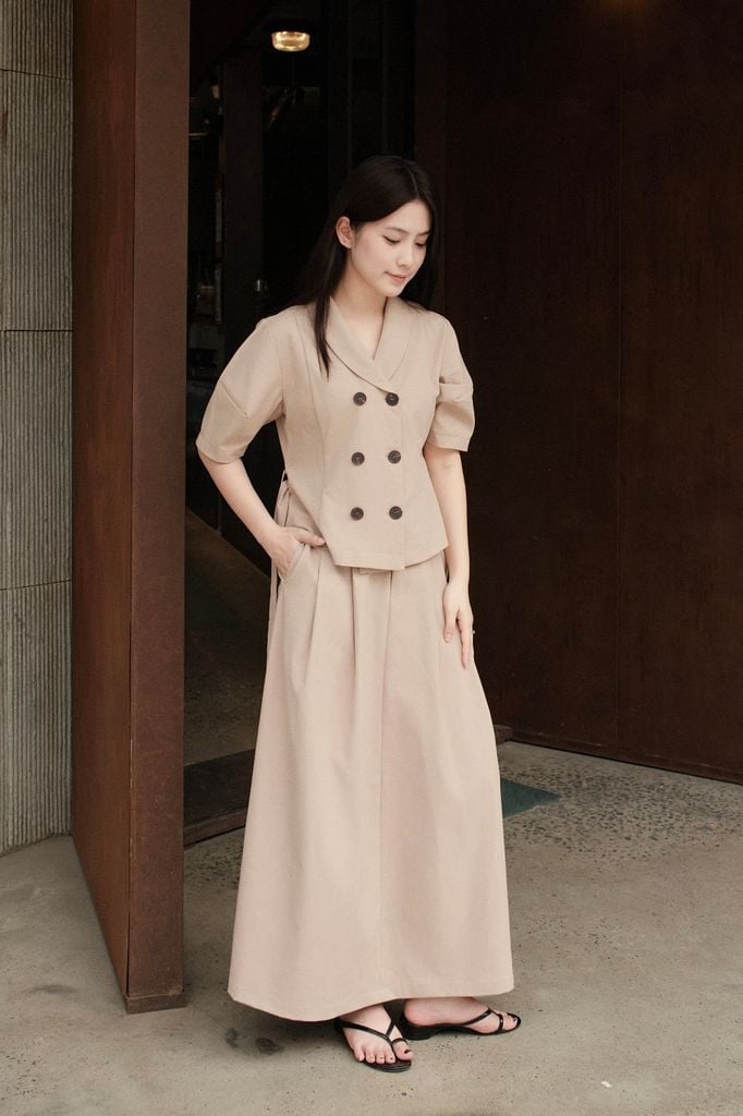 Margot Long Skirt - Beige
