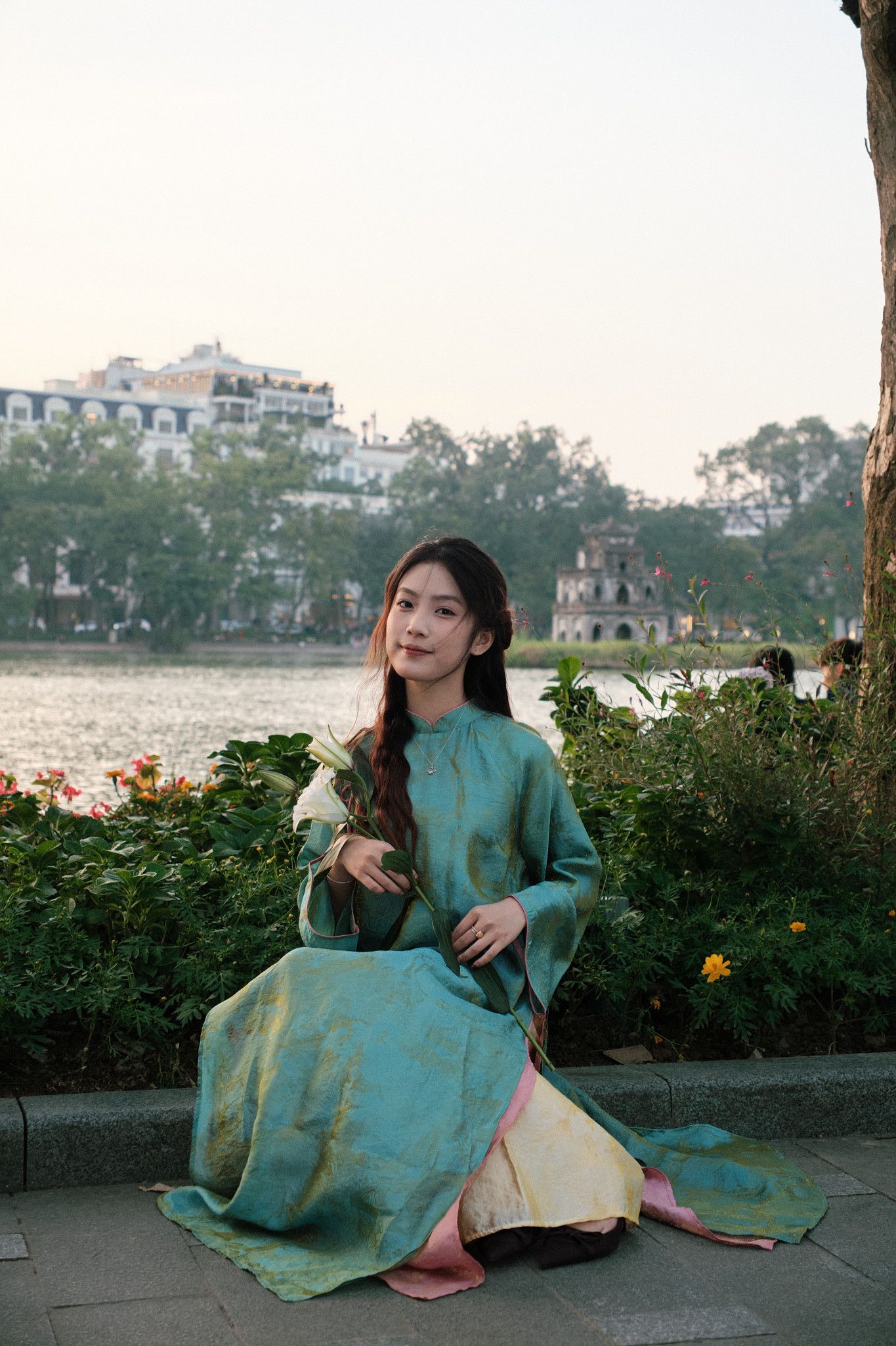  Áo Dài Lam - Xanh Ngọc 