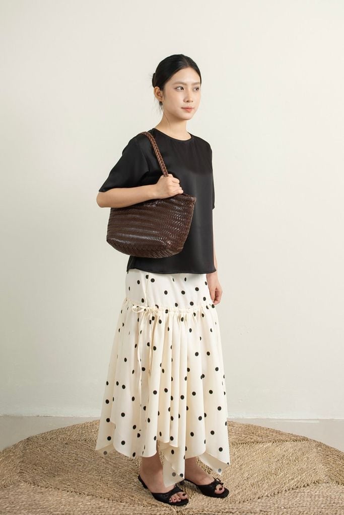 Polka Dot Skirt - Trắng