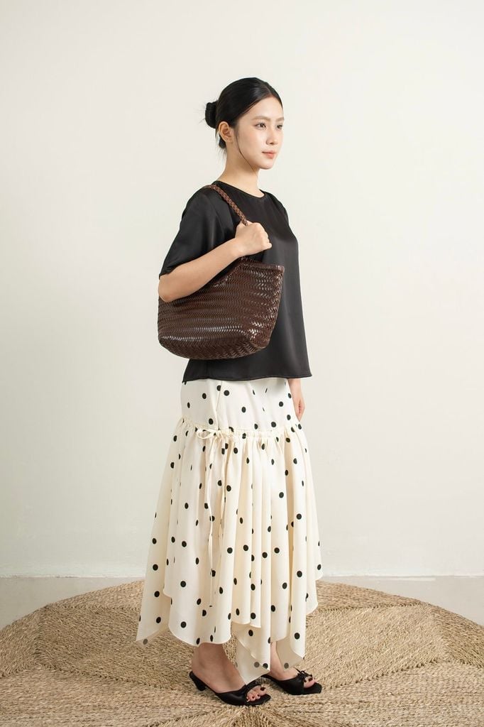 Polka Dot Skirt - Trắng