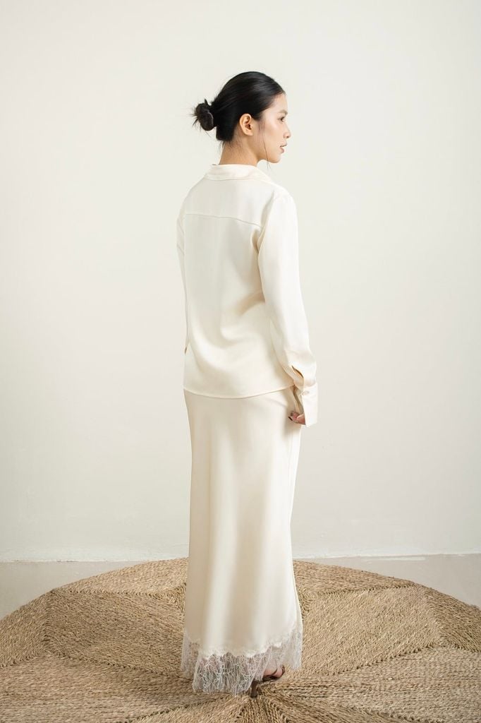 Lace Silk Skirt - Kem
