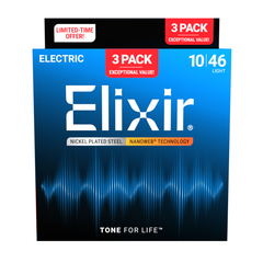 ELIXIR 3313216567 DÂY ĐÀN ĐIỆN PACK 3 NANOWEB 10-46