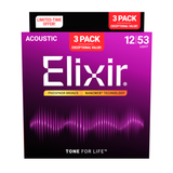  ELIXIR 3313216569 DÂY ĐÀN ACOUSTIC PACK 3 PHOSPHOR 12-53 
