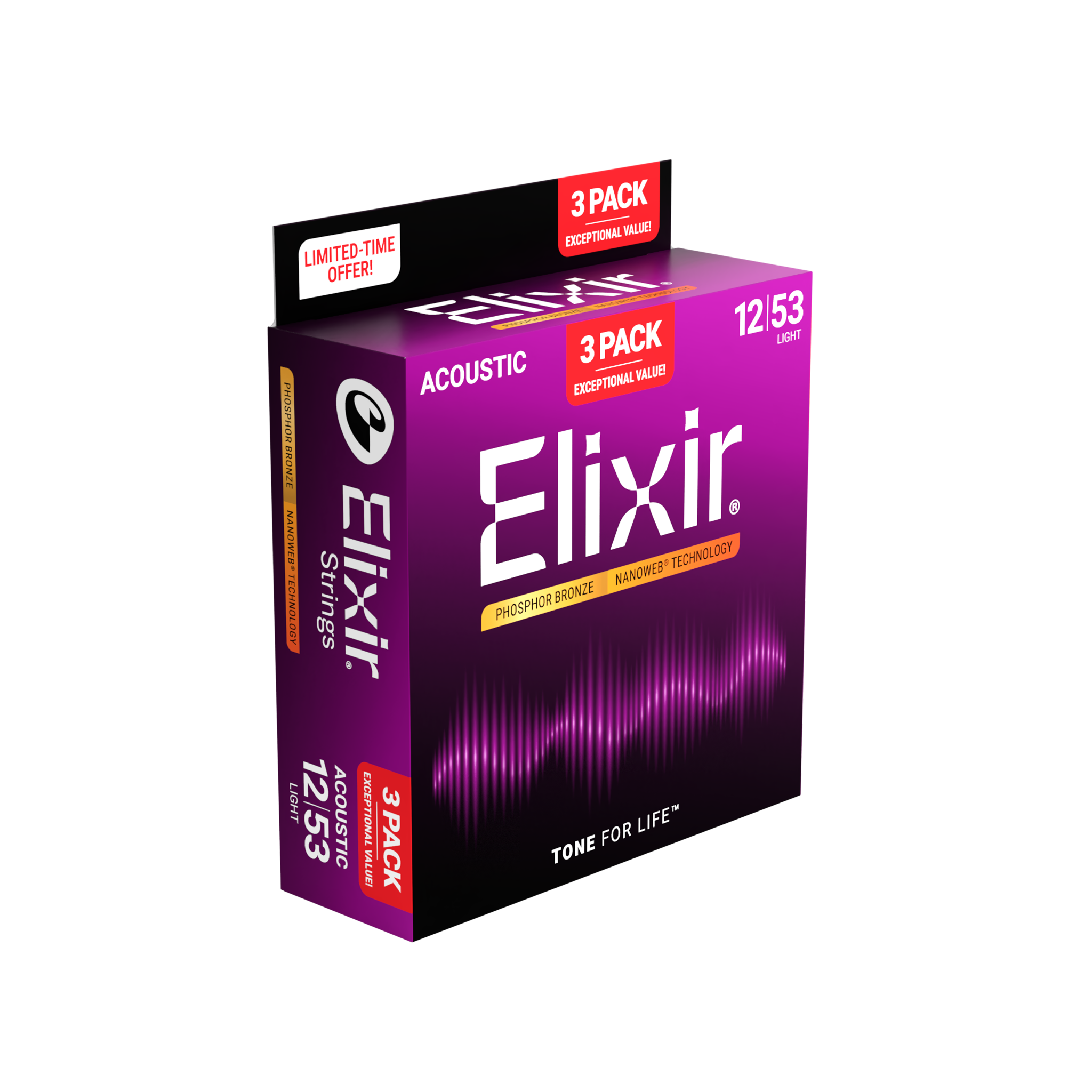  ELIXIR 3313216569 DÂY ĐÀN ACOUSTIC PACK 3 PHOSPHOR 12-53
