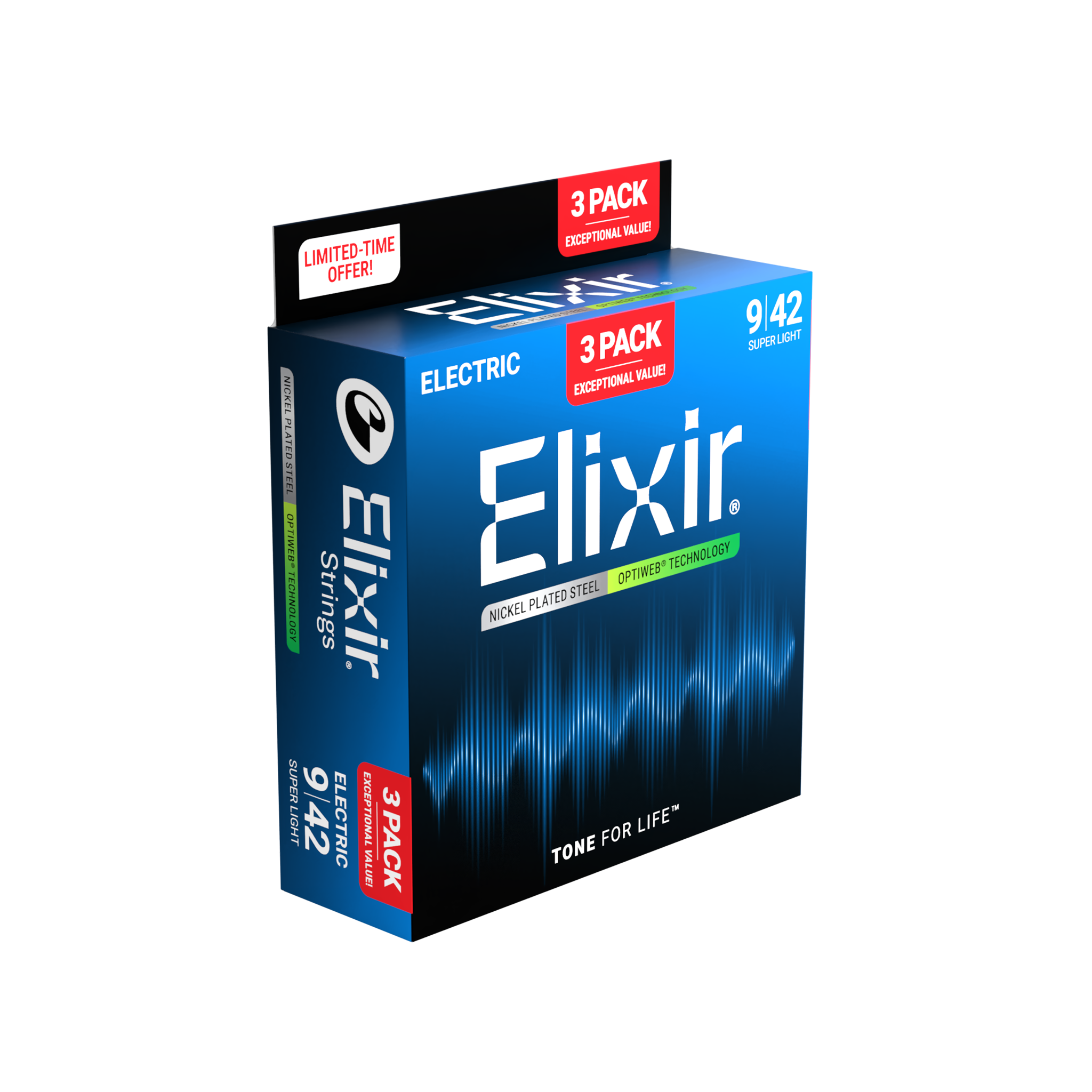  ELIXIR 3313216571 DÂY ĐÀN ĐIỆN PACK 3 OPTIWEB 09-42