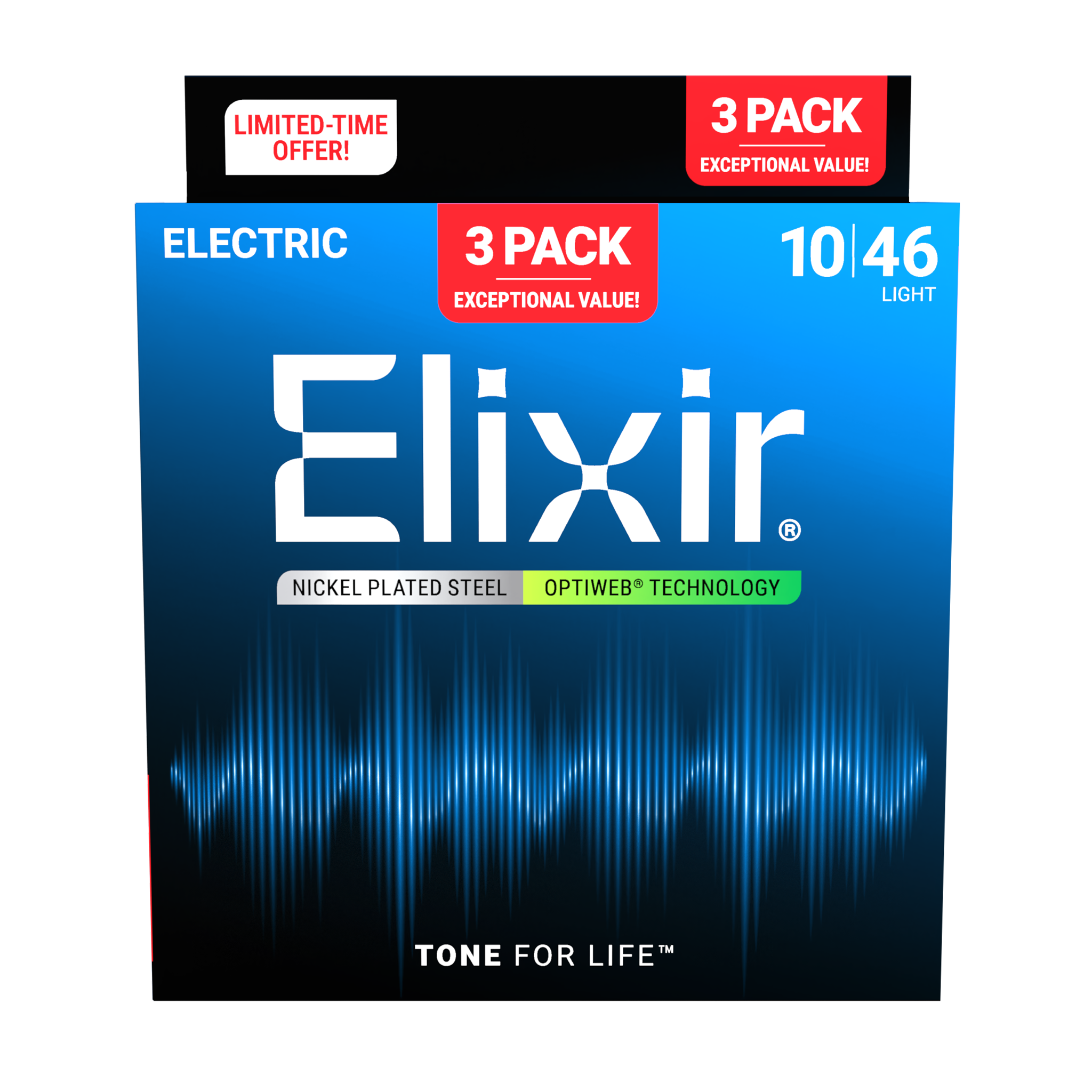  ELIXIR 3313216572 DÂY ĐÀN ĐIỆN PACK 3 OPTIWEB 10-46