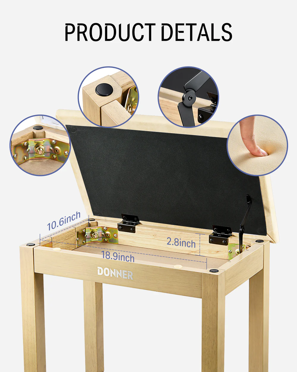  Ghế đàn piano DONNER Piano Bench