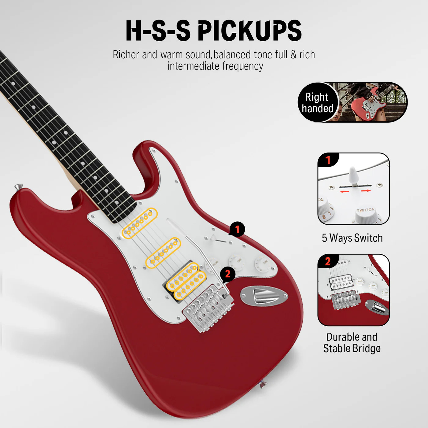  Đàn Guitar Điện Donner DST-100 Kèm Âm Ly & Phụ Kiện