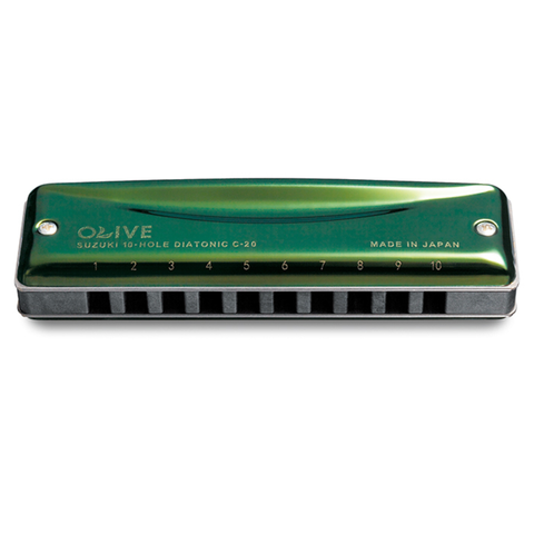  SUZUKI HARMONICA DIATONIC OLIVE 10H KEY C 