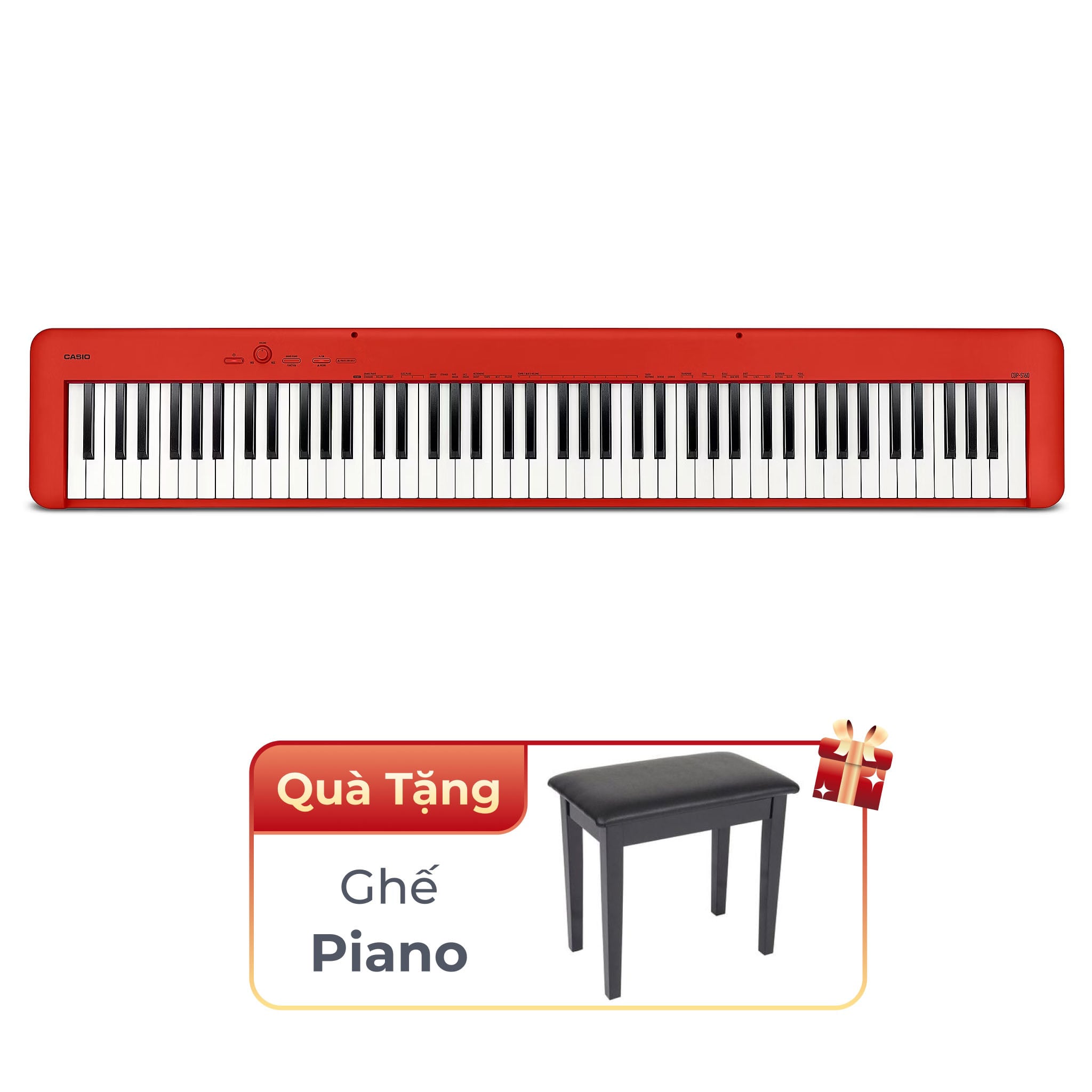  Đàn Piano điện CASIO CDP-S160 màu đỏ