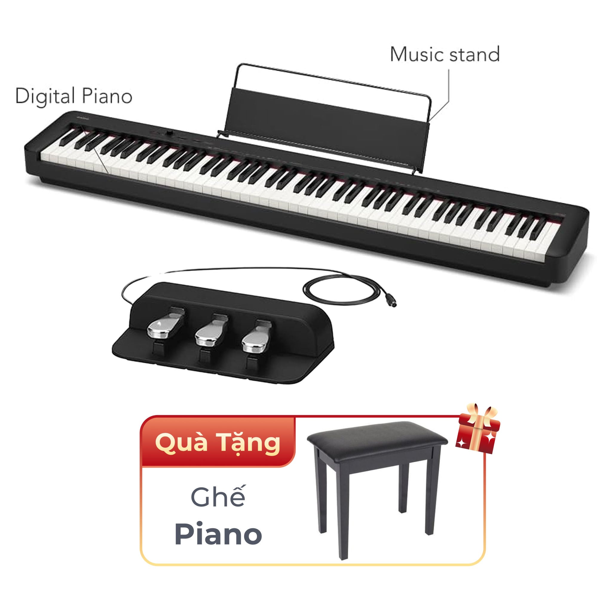  Đàn Piano điện CASIO CDP-S160 màu đỏ