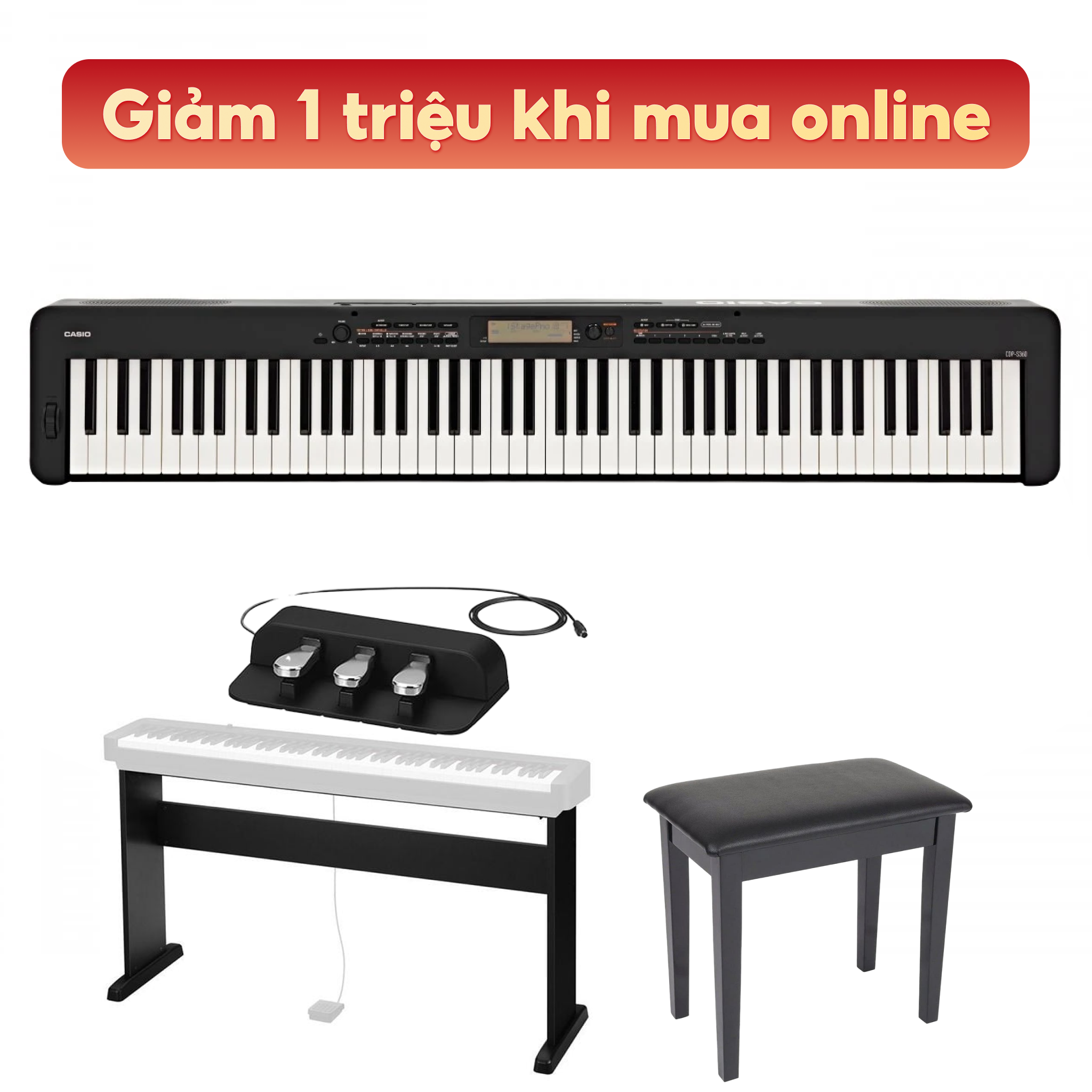  CASIO CDP-S360 màu đen