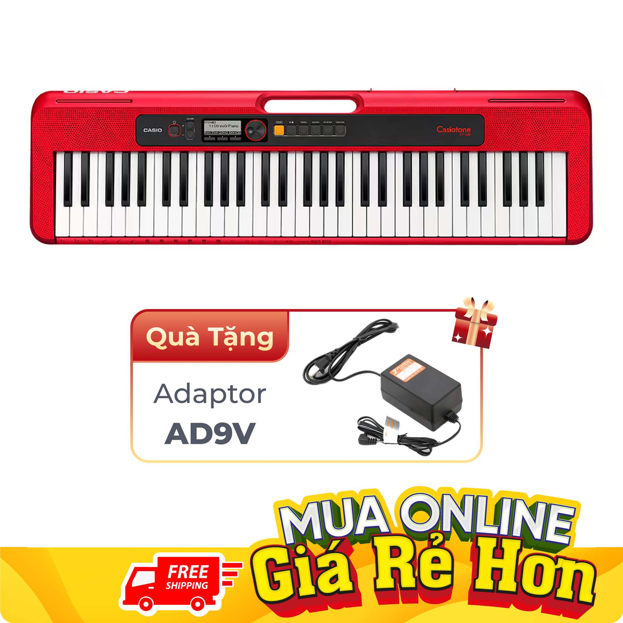  Đàn Organ Casio CT-S200 màu đỏ