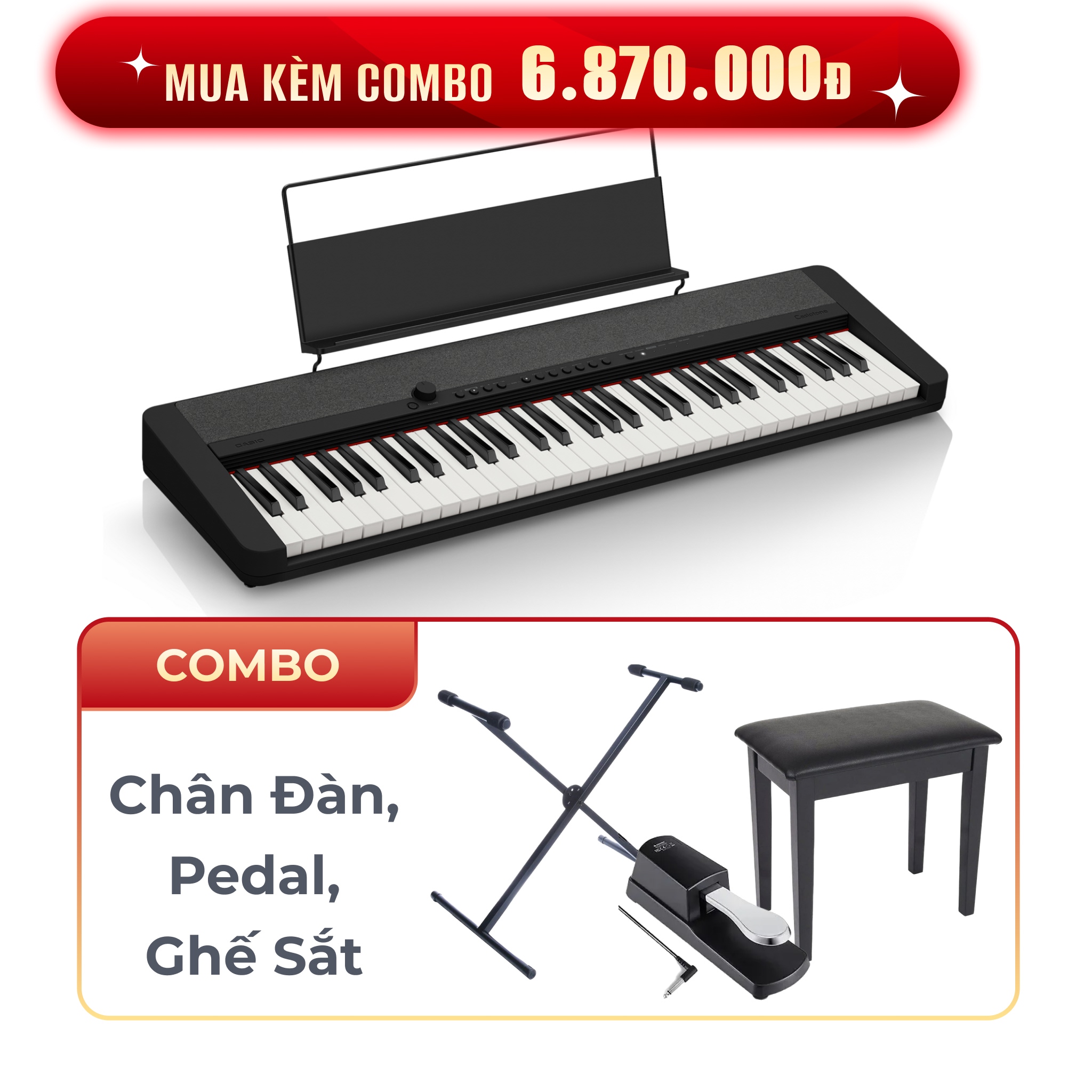  Đàn organ Casio CTS1 màu đen (CT-S1)