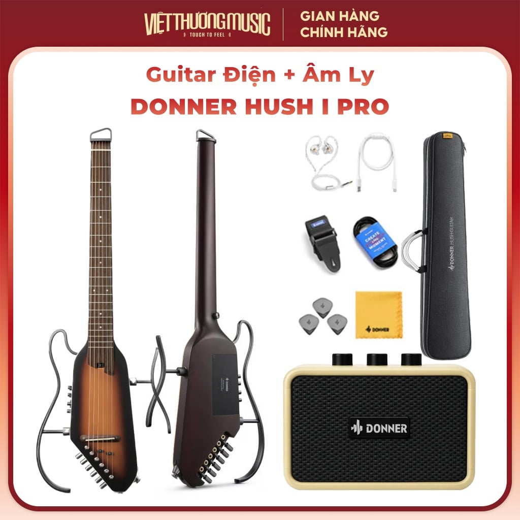  Đàn guitar Donner Hush I Pro màu trắng