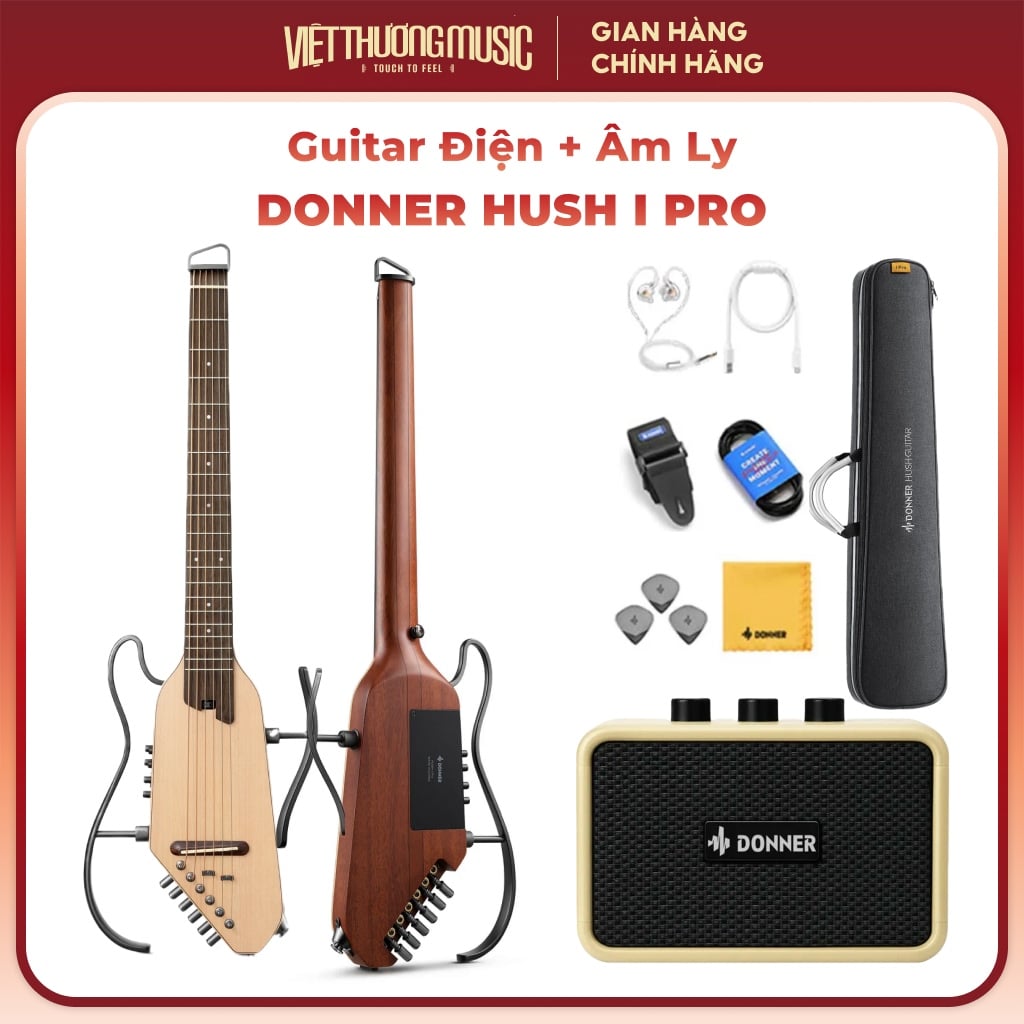  Đàn guitar Donner Hush I Pro Sunburst