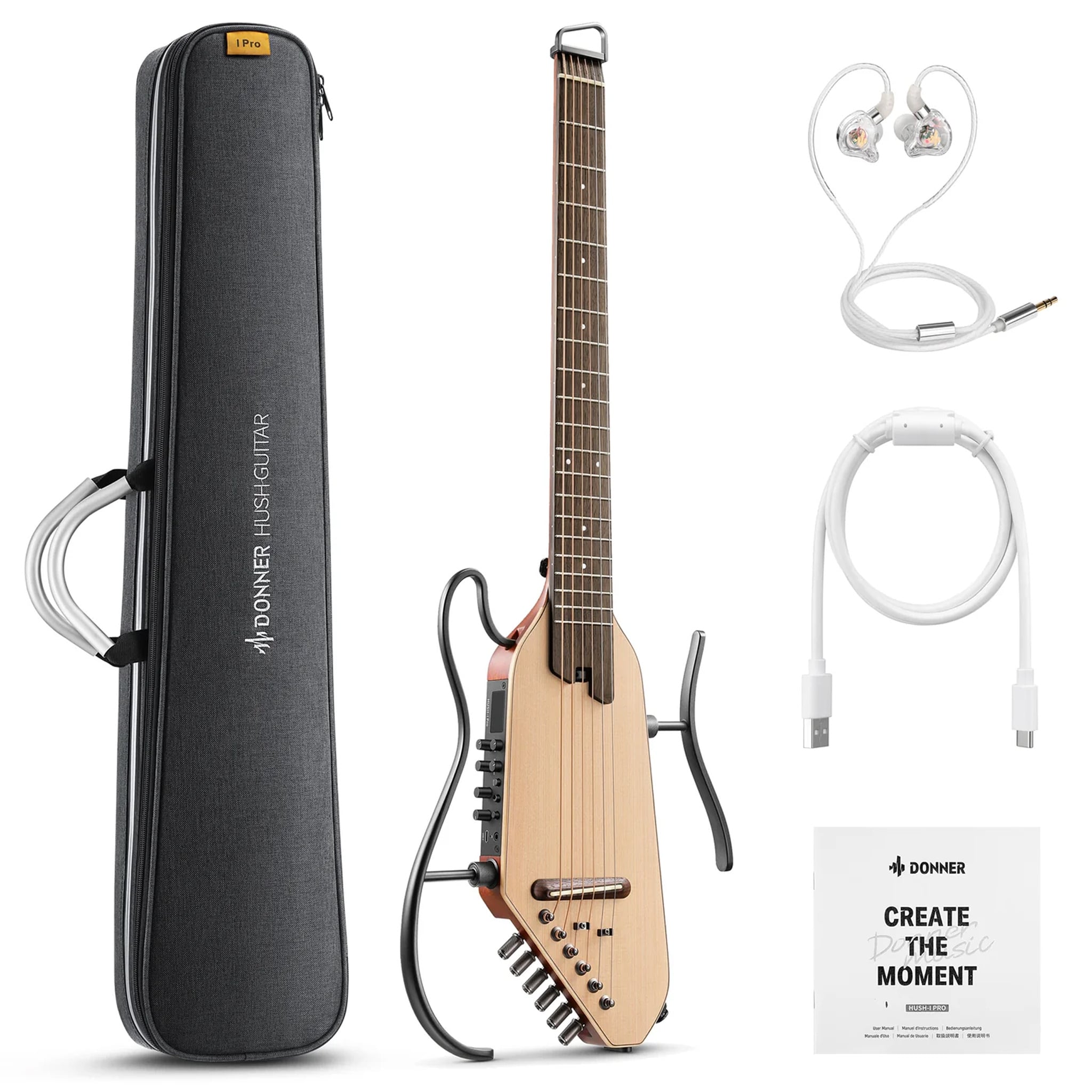  Đàn guitar Donner Hush I Pro Natural Spruce