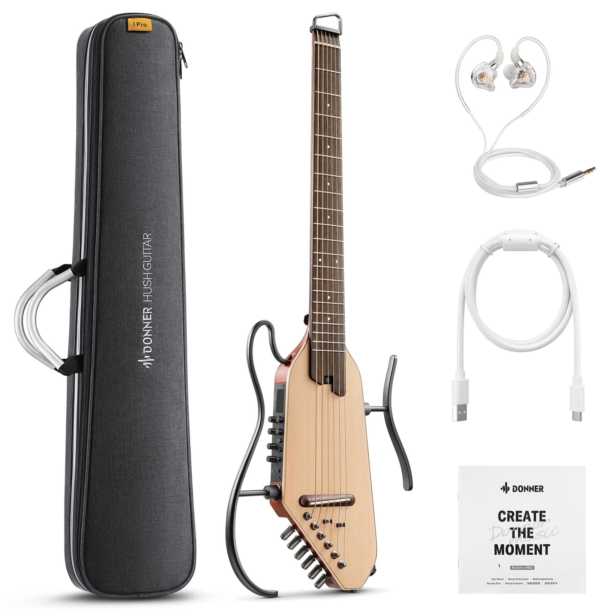  Đàn guitar Donner Hush I Pro Natural Spruce