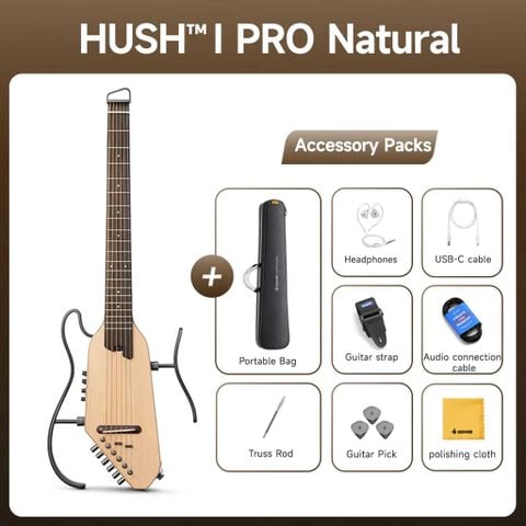  Đàn guitar Donner Hush I Pro Natural Spruce 