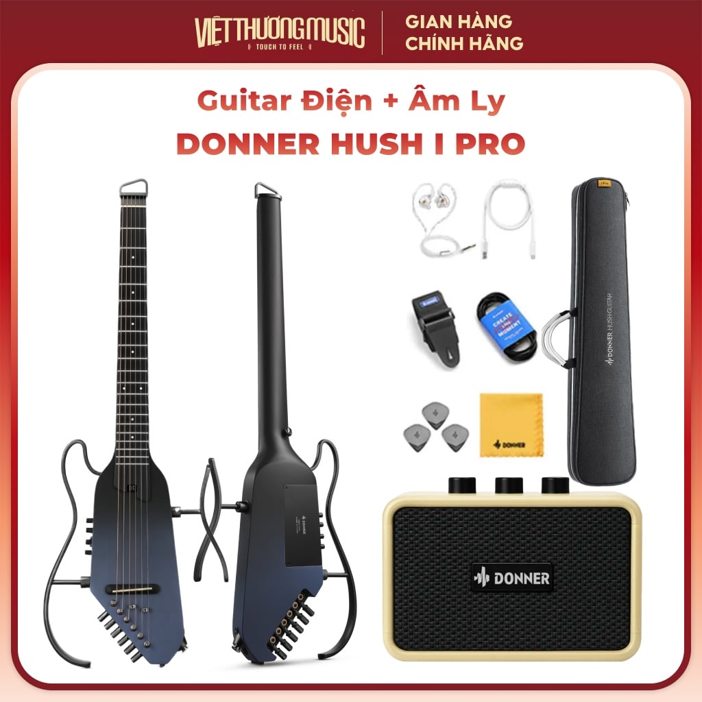 Đàn guitar Donner Hush I Pro Sunburst
