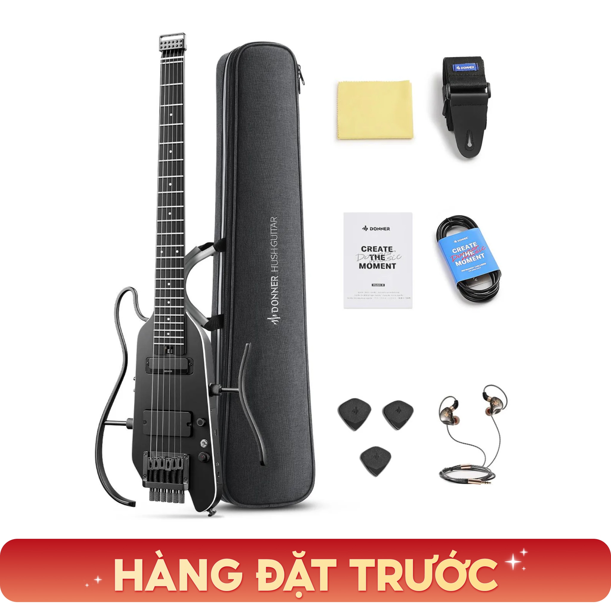  Đàn guitar điện Donner Hush X Pro màu đen