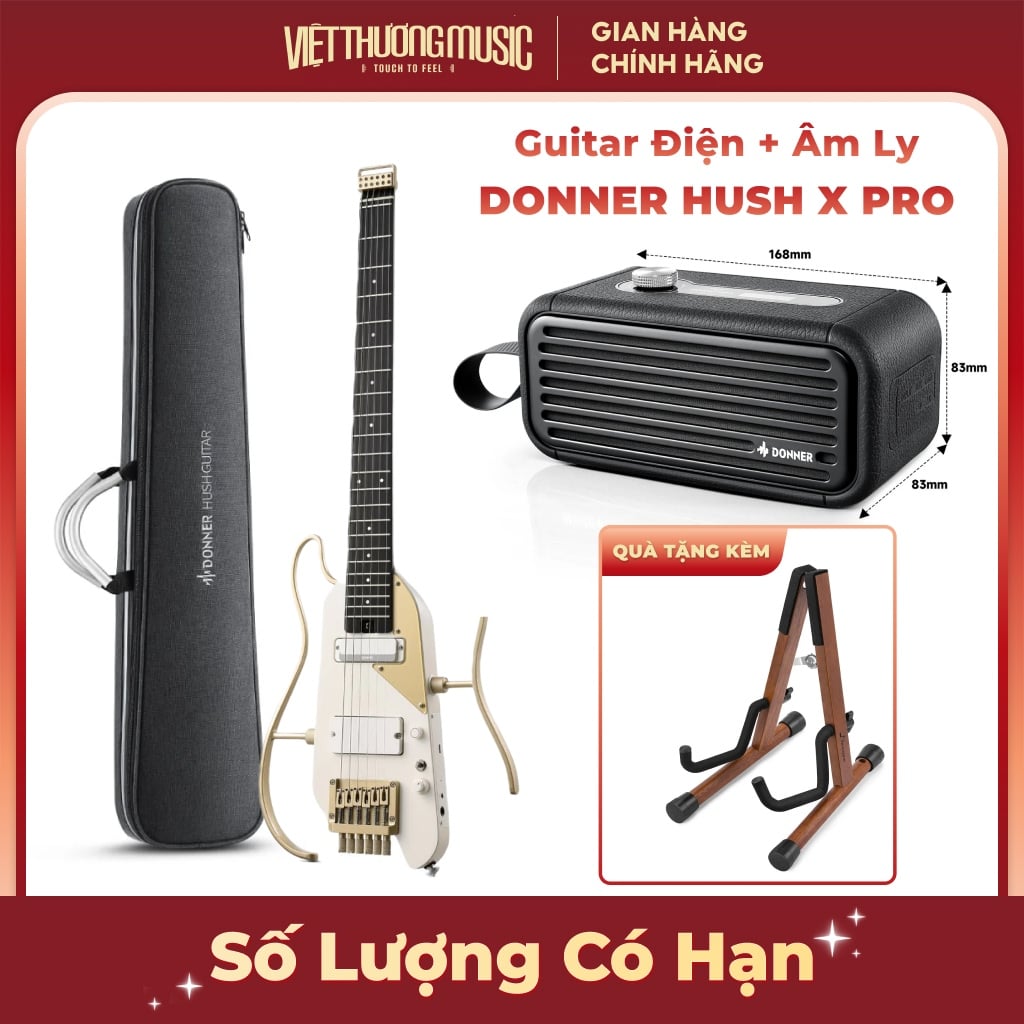  Đàn guitar điện Donner Hush X Pro màu đen
