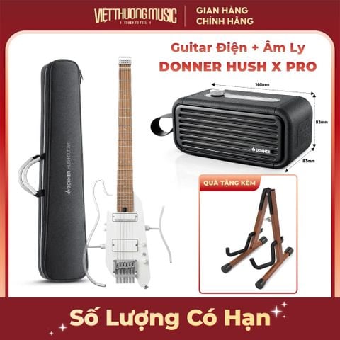  Đàn guitar điện Donner Hush X Pro màu trắng 