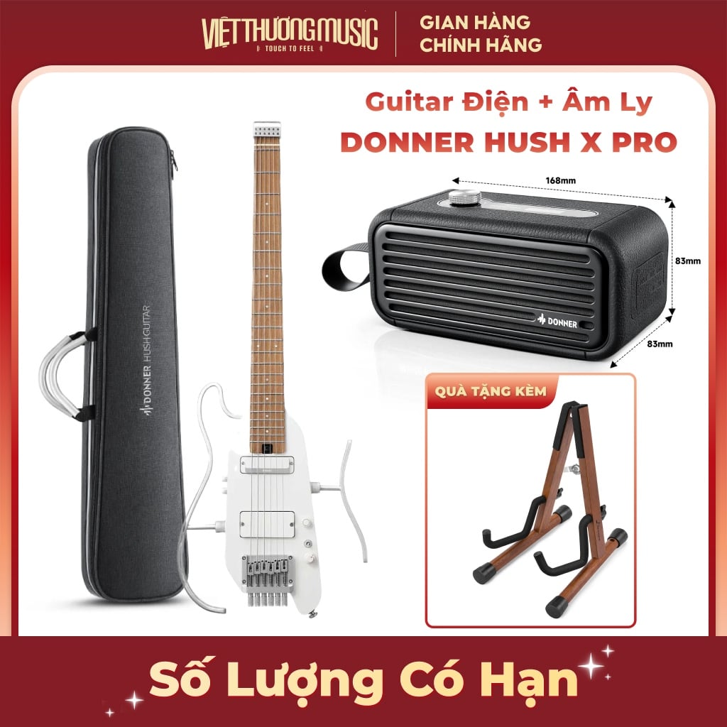  Đàn guitar điện Donner Hush X Pro màu đen