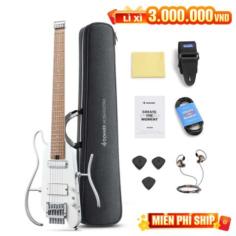  Đàn guitar điện Donner Hush X Pro màu trắng 