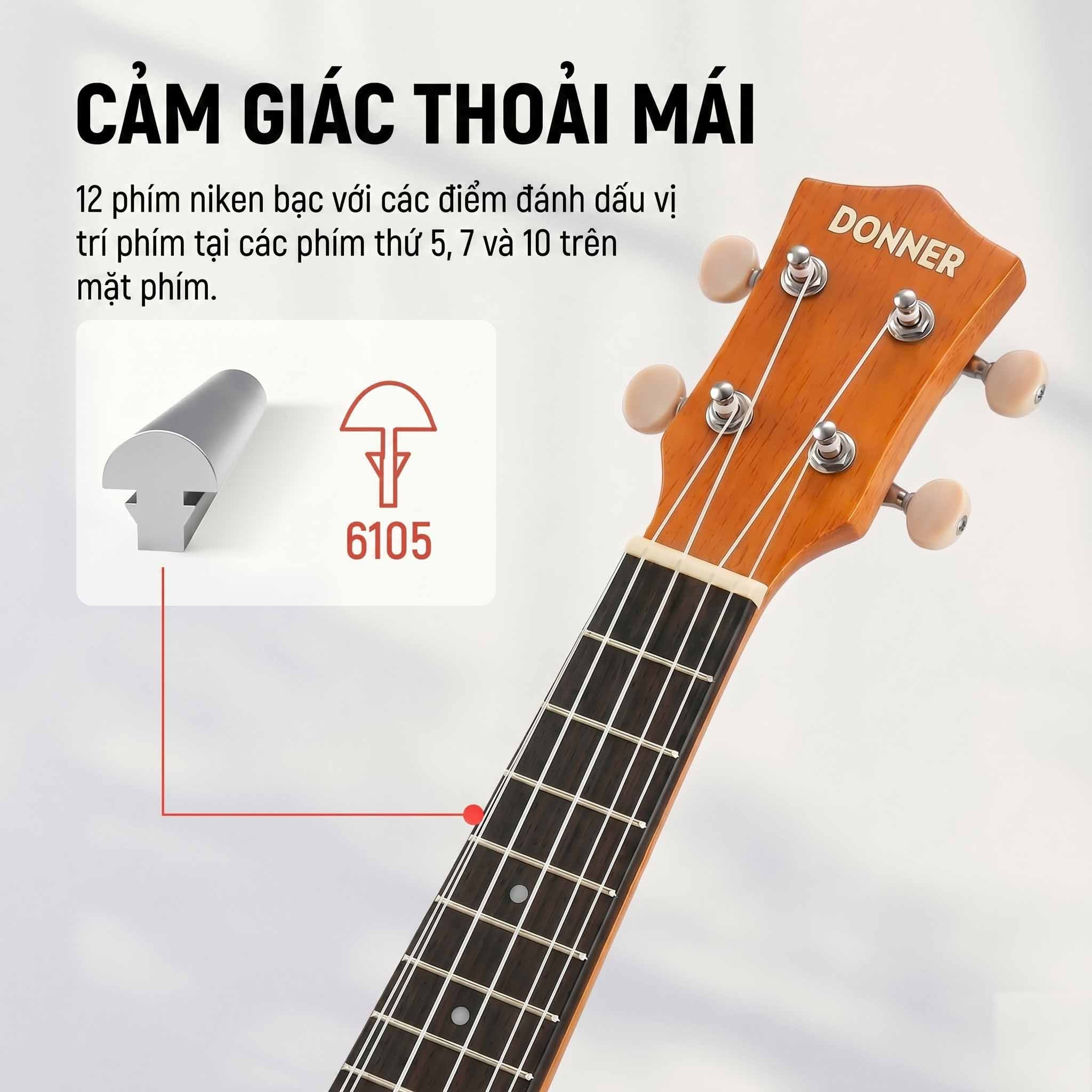  Đàn Ukulele Donner DUS-10 Rainbow Series Soprano