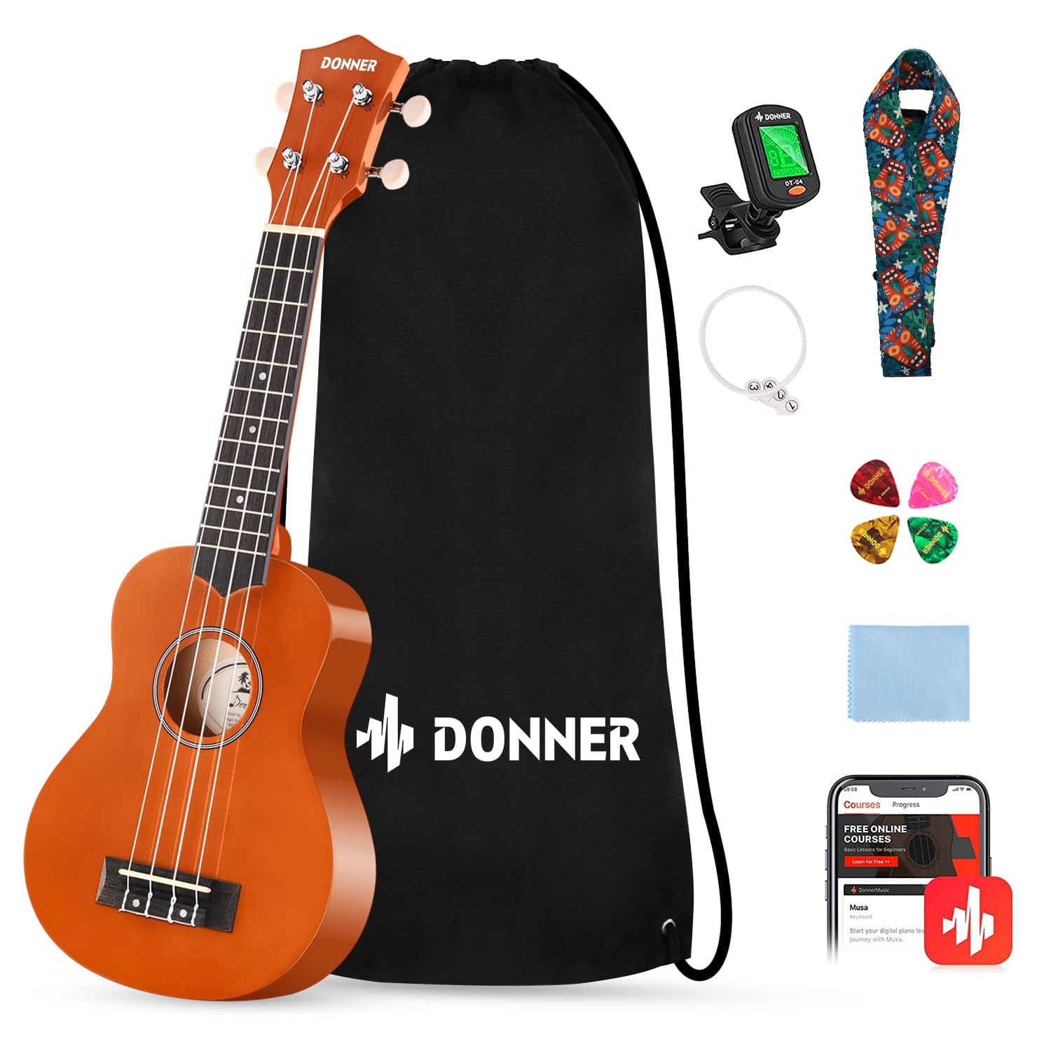  Đàn Ukulele Donner DUS-10 Rainbow Series Soprano
