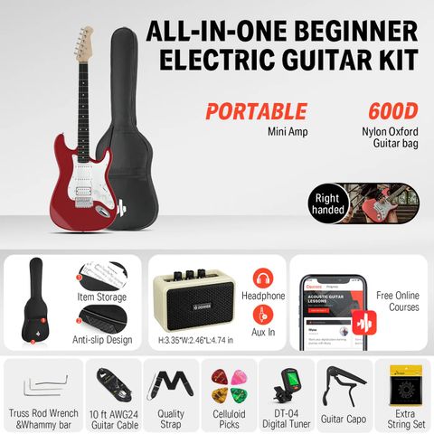  Đàn Guitar Điện Donner DST-100 Kèm Âm Ly & Phụ Kiện 