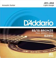 D'ADDARIO DÂY ĐÀN GUITAR 80/15 ACOUSTIC 11-52 EZ910 (Hàng trưng bán)