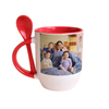  Ly Sứ Màu Dáng Bầu Kèm Muỗng – In Hình Theo Yêu Cầu – Con Hiu Hồng Gift 