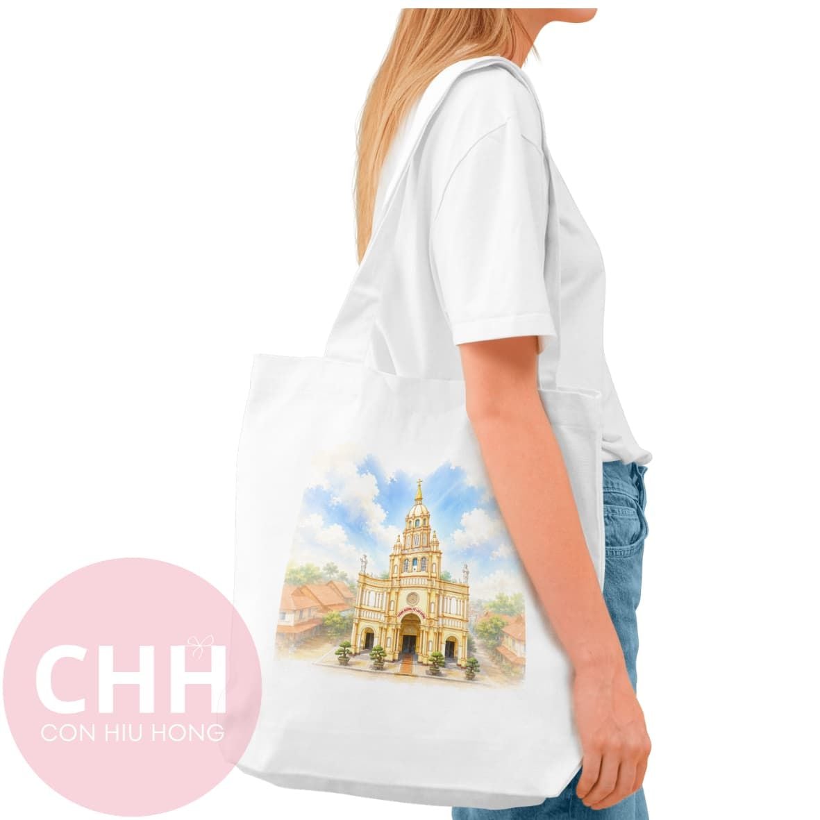 Túi tote vải in logo giáo xứ - Con Hiu Hồng Gift