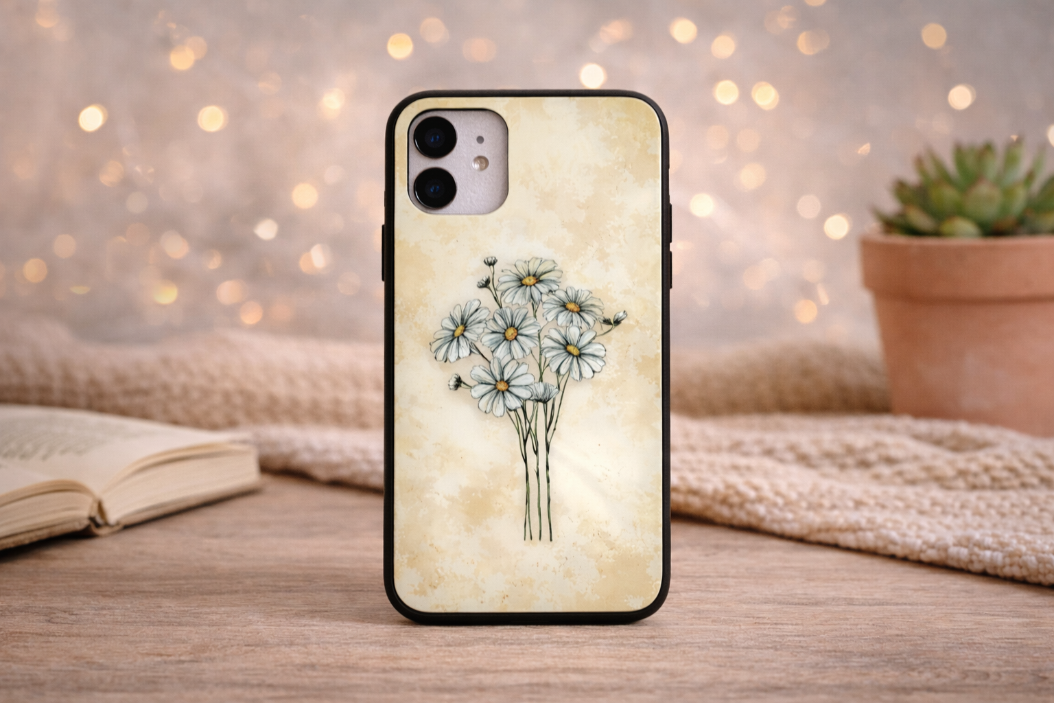  Ốp lưng hoa cúc Vintage Beige 