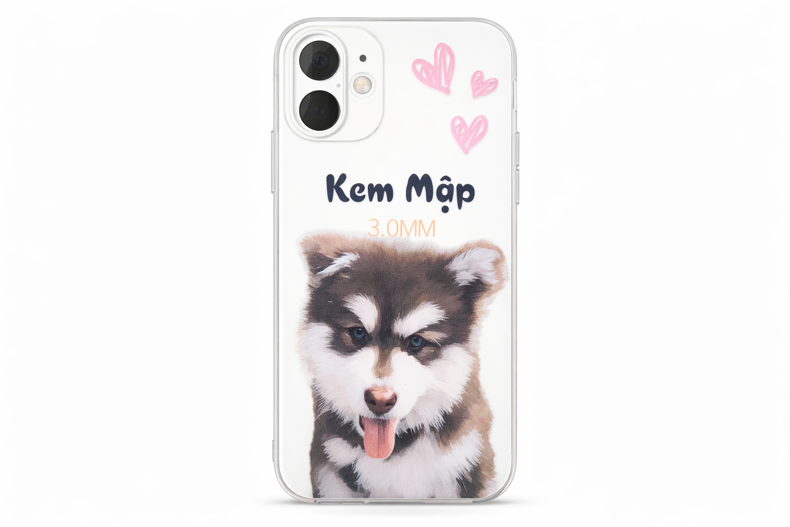  Ốp lưng iPhone kem mập chó husky cute clear case 