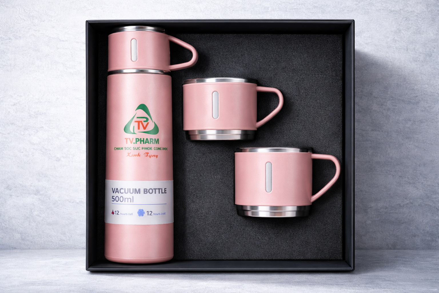  Bộ bình giữ nhiệt inox 304 kèm cốc nhỏ inox 