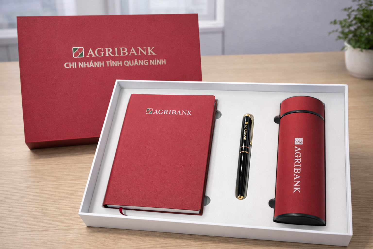  Bộ Giftset: Bình giữ nhiệt, Sổ tay, Bút ký (Agribank chi nhánh tỉnh Quảng Ninh) 