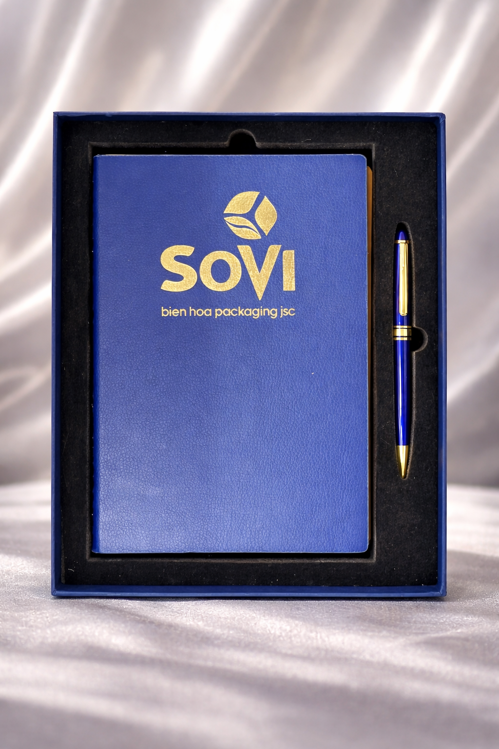  Bộ Giftset: Sổ Da, Bút Ký (Xanh Navy) 