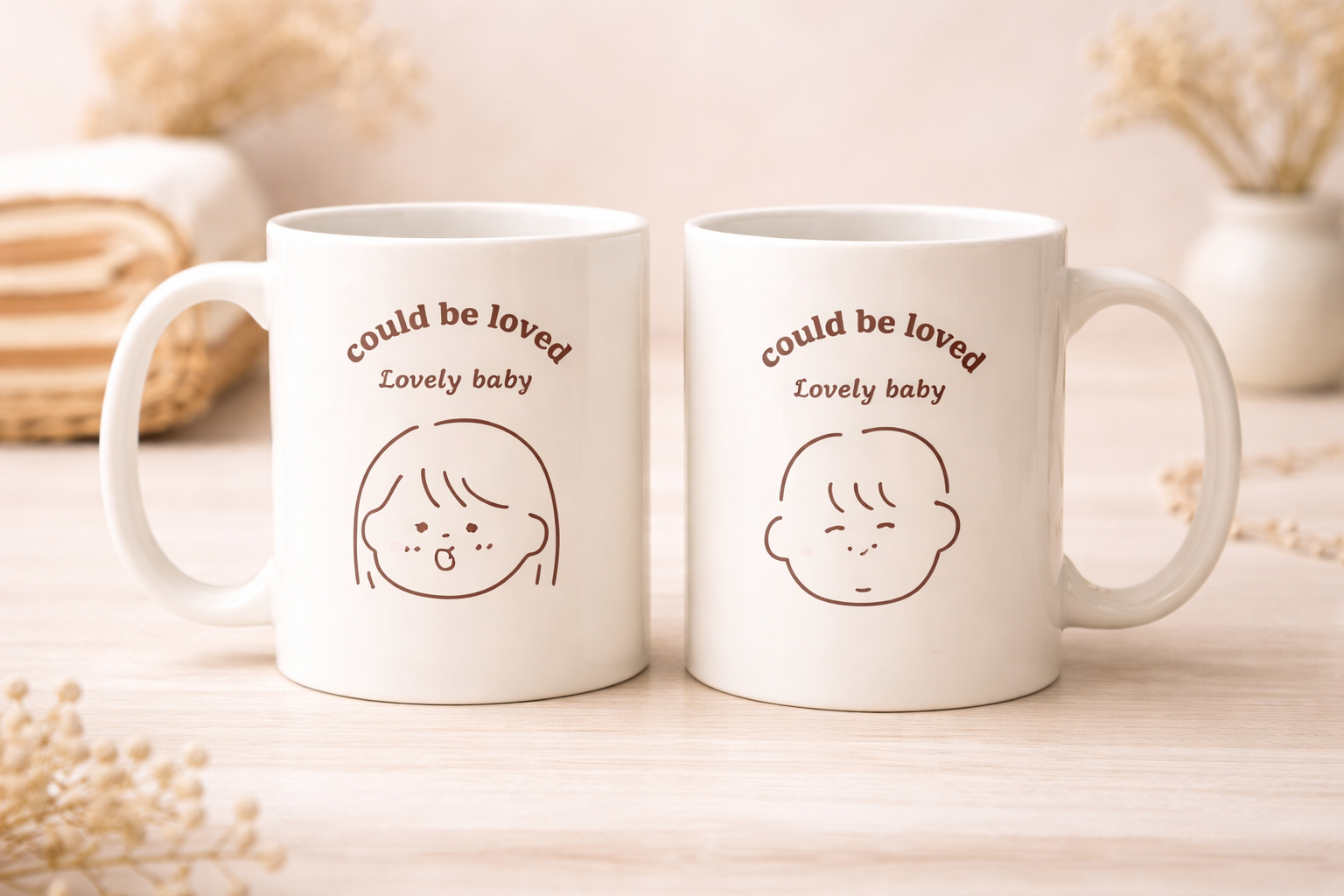  Ly sứ trắng in Lovely baby 