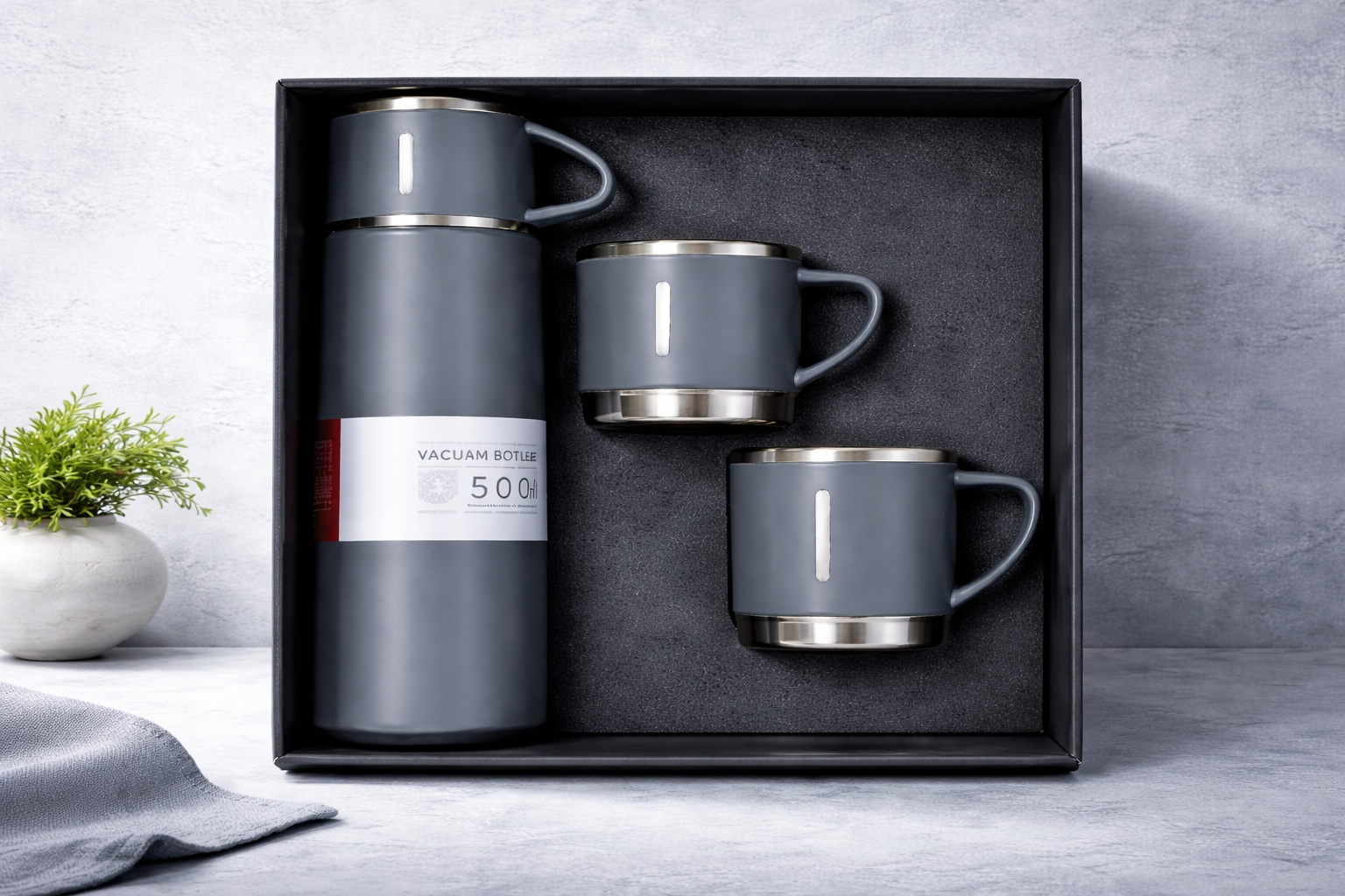  Bộ bình giữ nhiệt inox 304 kèm cốc nhỏ inox 