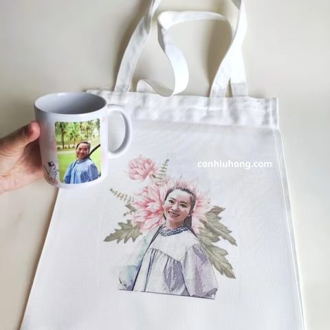  Combo Túi Tote Và Ly Sứ In Hình Theo Yêu Cầu – Con Hiu Hồng Gift 