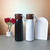 Bình Giữ Nhiệt Nắp Gỗ Quai Cao Su 500ml In Logo – Con Hiu Hồng Gift