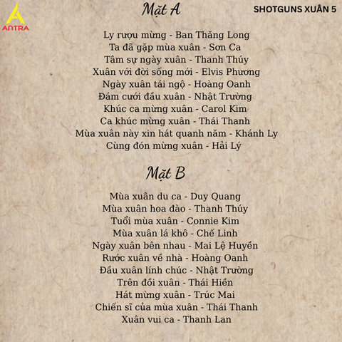  Bộ Sưu Tập Băng Nhạc Album Nhạc Xuân Shotguns 1,2,3,4,5 - Nhạc Hay Trước 1975 - Băng 50p Thu Theo Yêu Cầu. 