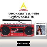  Radio Cassette ANTRA EL- 149 BT bắt sóng khỏe, nghe nhạc qua Bluetooth, thẻ nhớ, USB, ghi âm tặng 1 Băng Casset 