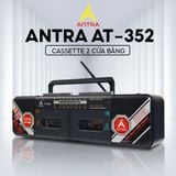  Đài Cassette Antra AT - 352, Thiết Kế Cổ Điển, 2 Cửa Băng, Có Chức Năng Thu Băng, Bắt Sóng Khỏe AM/FM/SW, Chức Năng Bluetooth, USB 