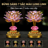  Đèn Bàn Thờ Hoa Sen 7 Màu Tích Hợp 58 Bài Nhạc Phật – Đèn LED Trang Trí Bàn Thờ, Sử Dụng Điện Hoặc Pin Tiểu 