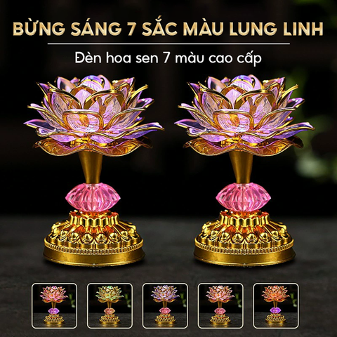  Đèn Bàn Thờ Hoa Sen 7 Màu Tích Hợp 58 Bài Nhạc Phật – Đèn LED Trang Trí Bàn Thờ, Sử Dụng Điện Hoặc Pin Tiểu 
